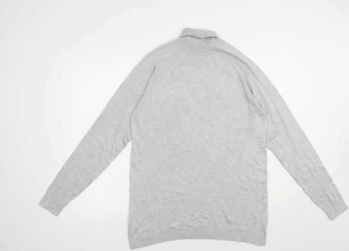 Bershka Womens Grey Roll Neck Viscose Pullover Jumper Size L