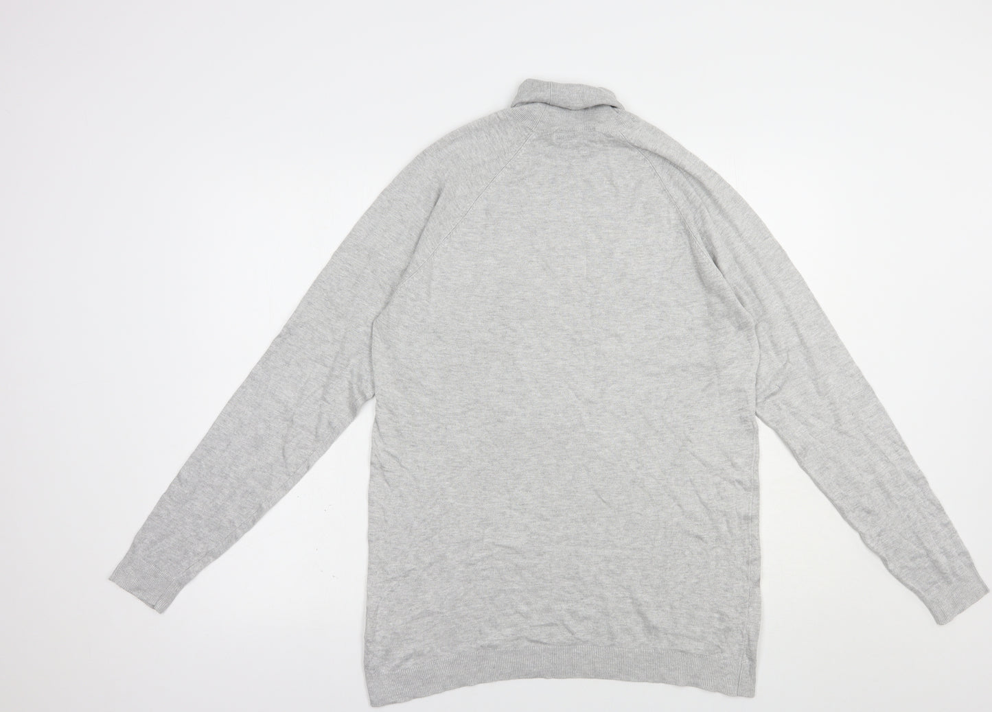 Bershka Womens Grey Roll Neck  Viscose Pullover Jumper Size L