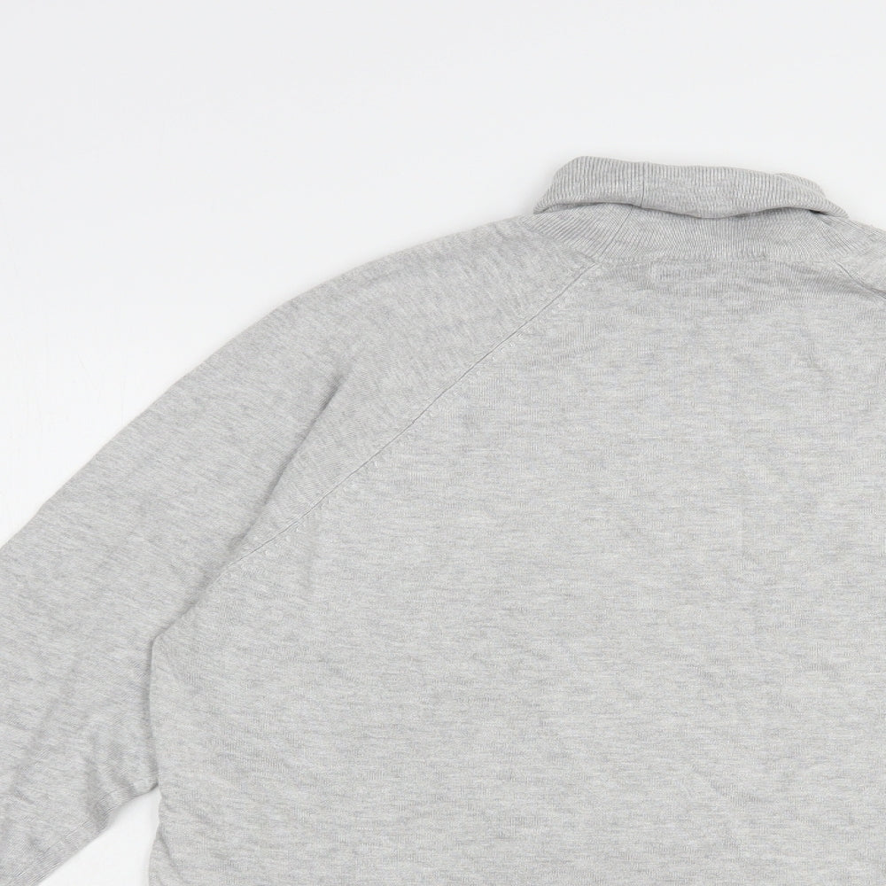 Bershka Womens Grey Roll Neck  Viscose Pullover Jumper Size L