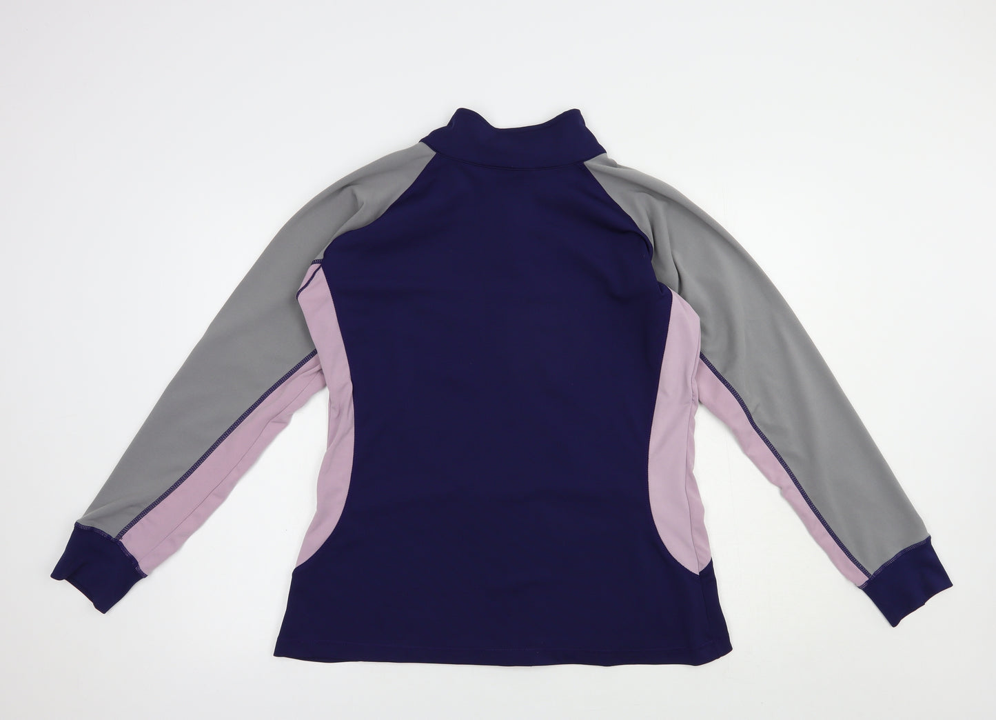 Active Womens Blue Colourblock Polyester Full Zip Sweatshirt Size 16  Zip