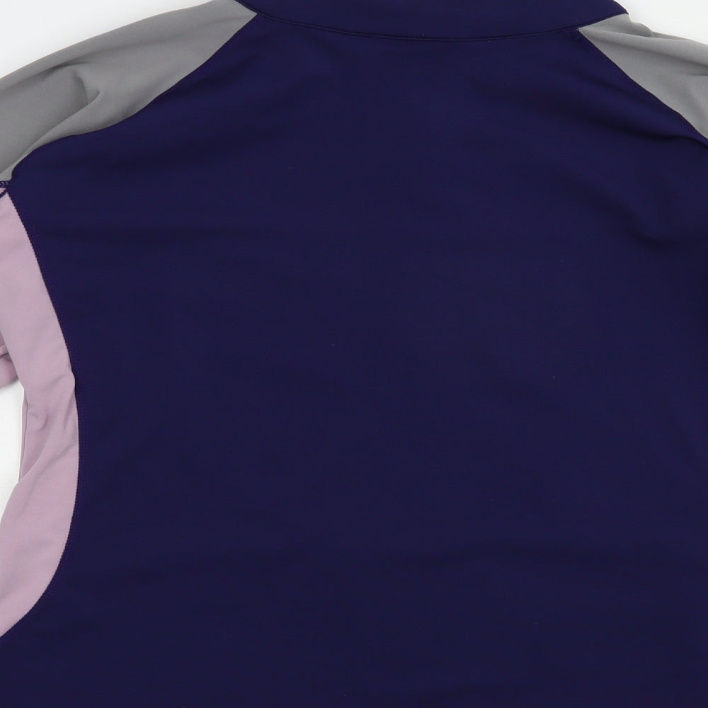 Active Womens Blue Colourblock Polyester Full Zip Sweatshirt Size 16  Zip