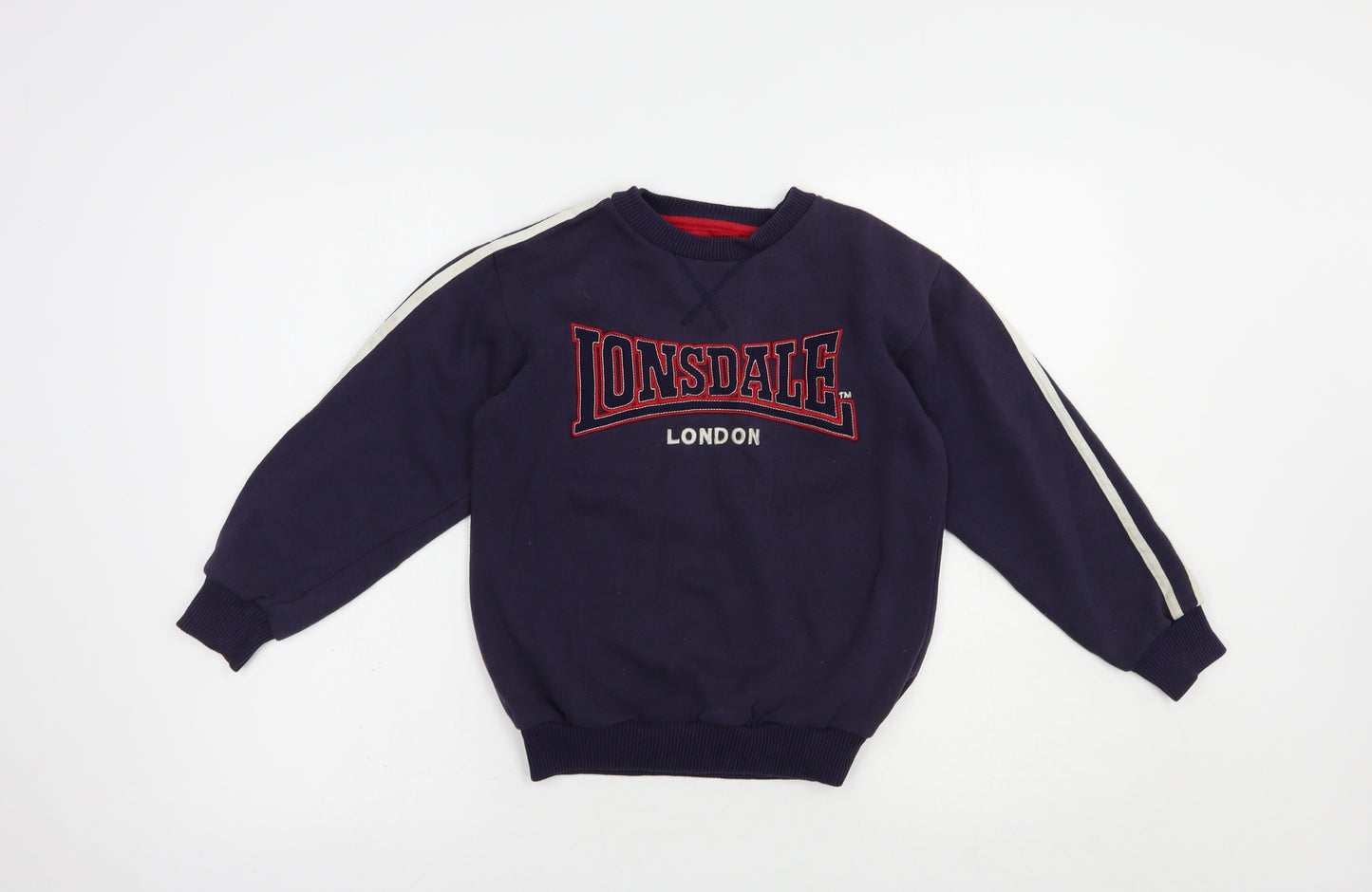 Lonsdale Boys Blue  Polyester Pullover Sweatshirt Size 7-8 Years  Pullover