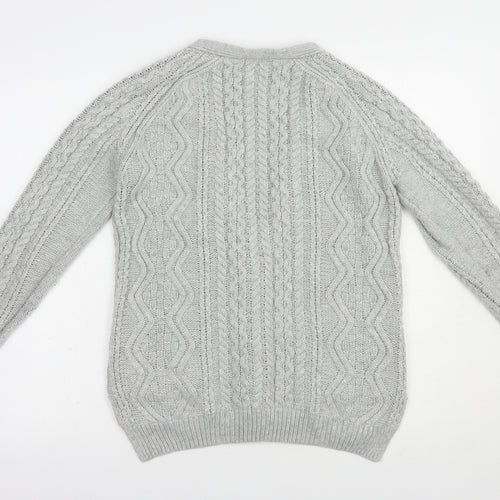 Topshop Womens Grey V-Neck  Acrylic Cardigan Jumper Size 6