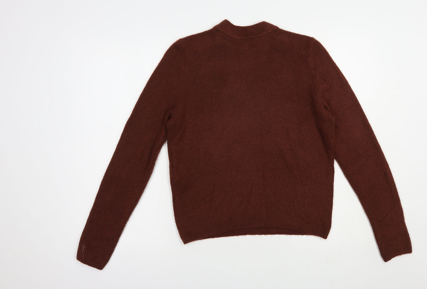 H&M Womens Brown Crew Neck  Acetate Pullover Jumper Size S