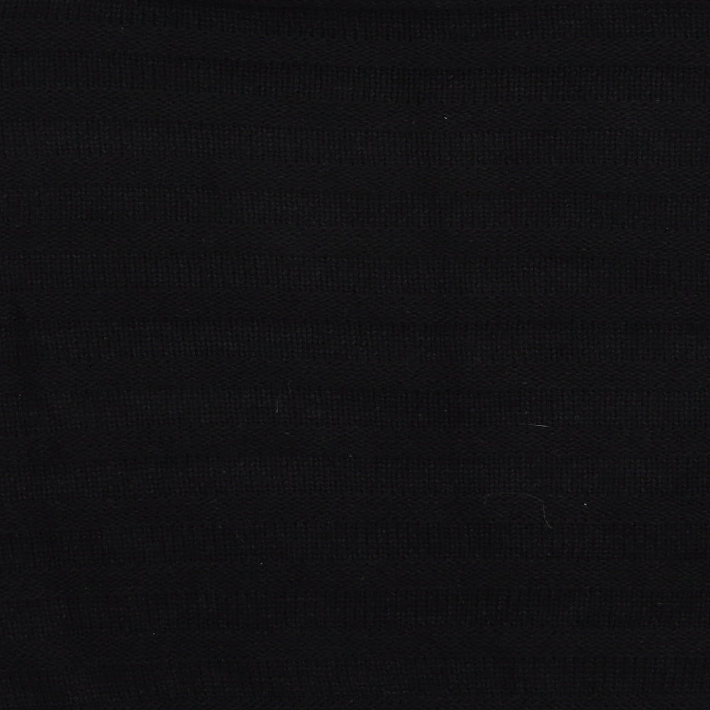 Pep & Co Womens Black Crew Neck  Acrylic Pullover Jumper Size 18