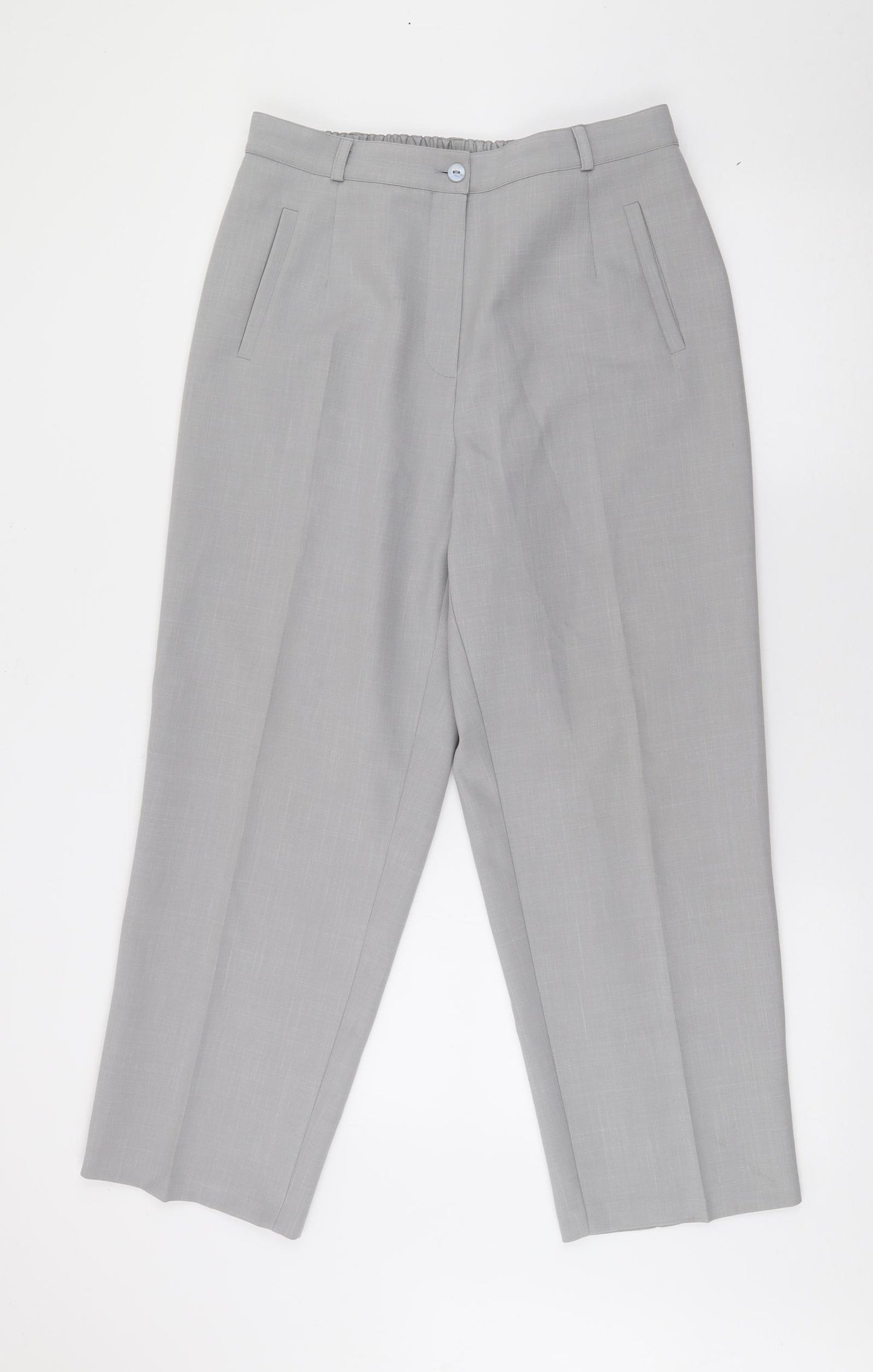 BHS Womens Grey  Polyester Dress Pants Trousers Size 14 L25 in Regular