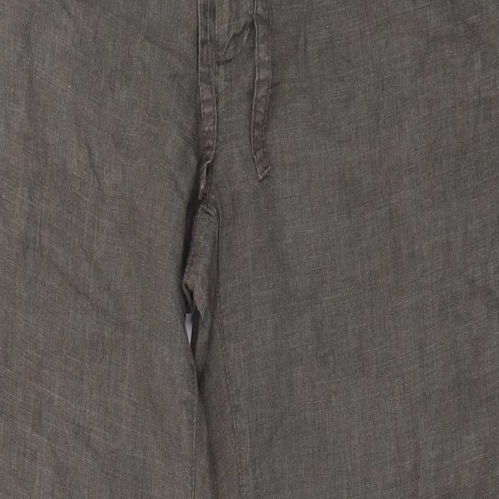 NEXT Mens Green  Linen Trousers  Size 32 in L30 in Regular  - Khaki