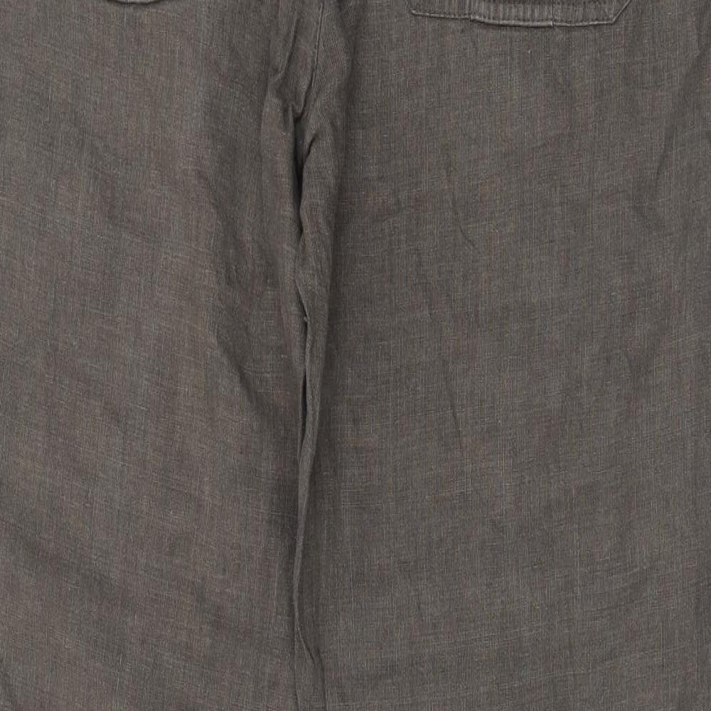 NEXT Mens Green  Linen Trousers  Size 32 in L30 in Regular  - Khaki