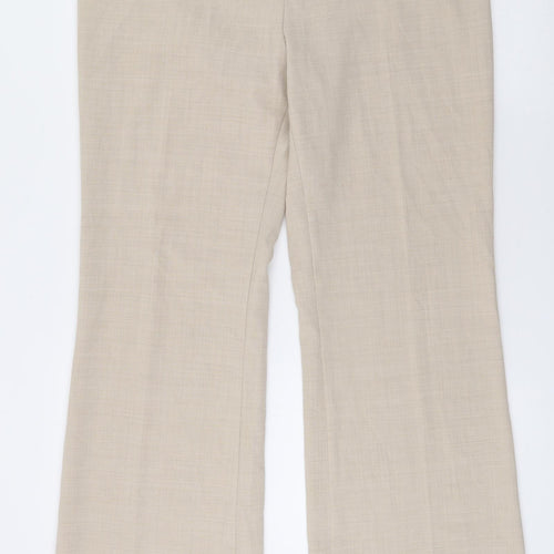 Marks and Spencer Womens Beige  Polyester Trousers  Size 14 L32 in Regular