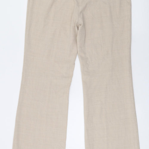 Marks and Spencer Womens Beige  Polyester Trousers  Size 14 L32 in Regular