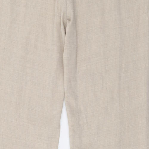 Marks and Spencer Womens Beige  Polyester Trousers  Size 14 L32 in Regular