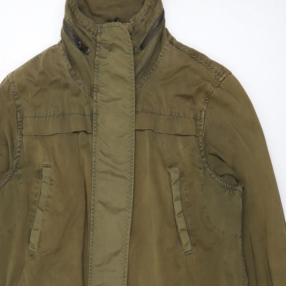 Zara Woman Womens Green   Military Jacket Jacket Size 8   - Utility Jacket, Multiple Pockets