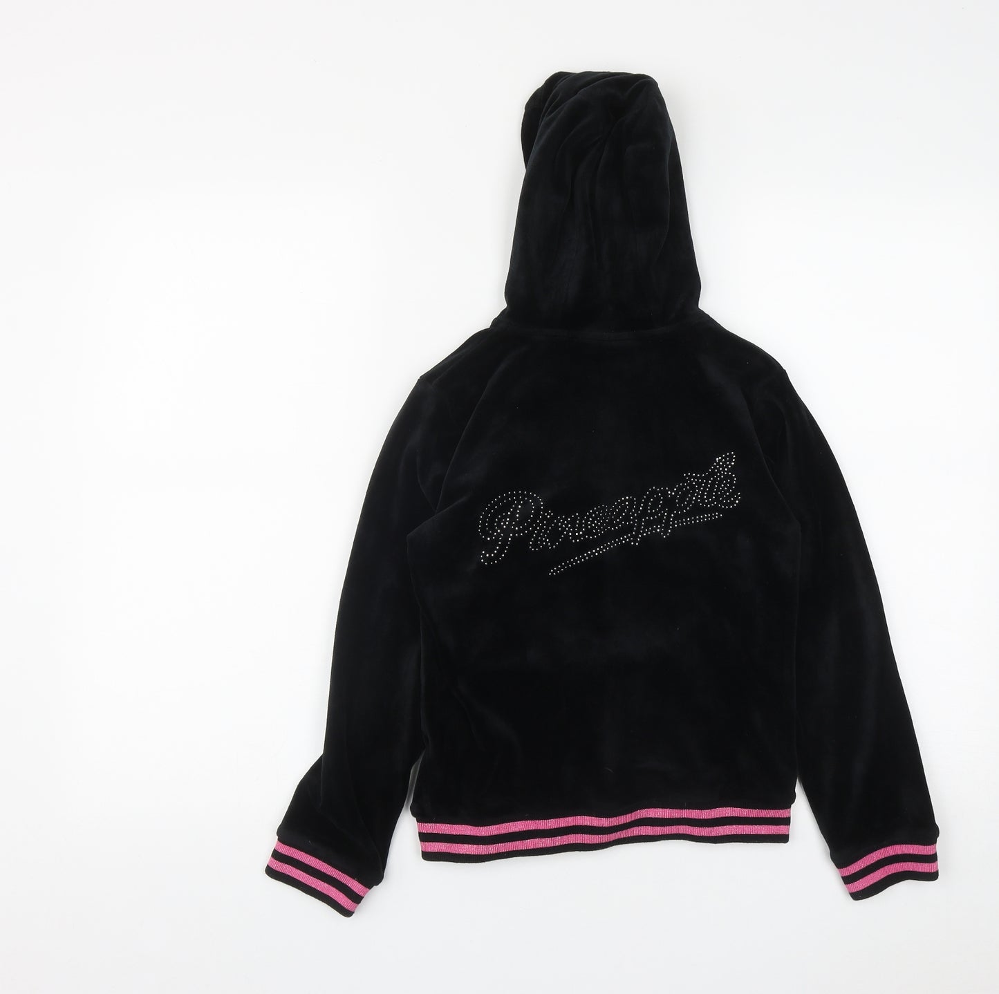 Pineapple Girls Black  Polyester Full Zip Hoodie Size 10-11 Years  Zip