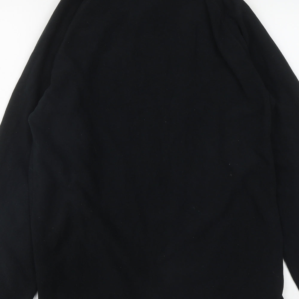Moutain Life Mens Black High Neck  Polyester Pullover Jumper Size XS