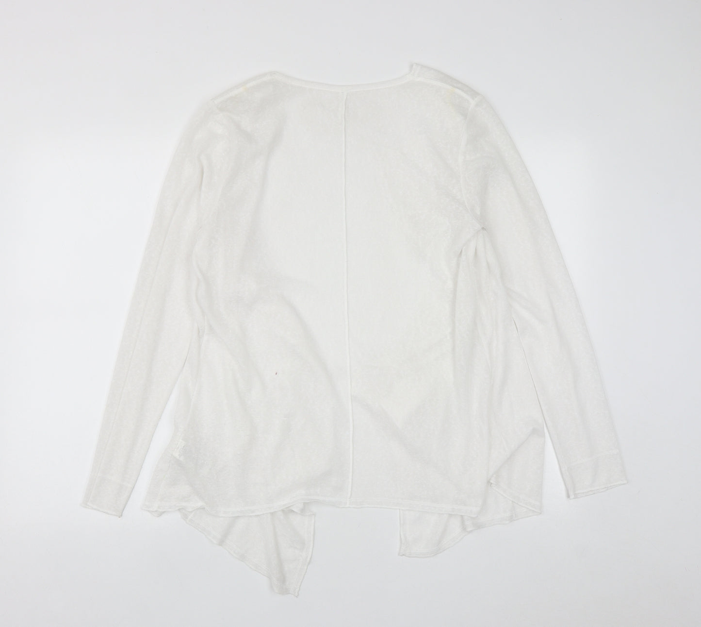 Marks and Spencer Womens White V-Neck  Polyester Cardigan Jumper Size 12