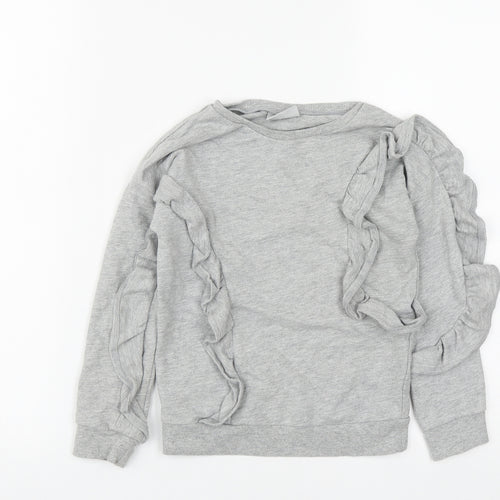 Matalan Girls Grey  Cotton Pullover Sweatshirt Size 6 Years