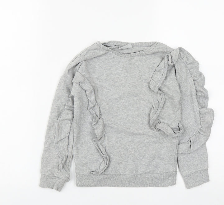Matalan Girls Grey  Cotton Pullover Sweatshirt Size 6 Years