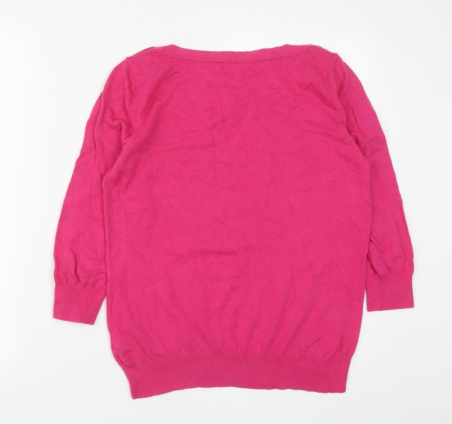 NEXT Womens Pink Cowl Neck  Cotton Pullover Jumper Size 14