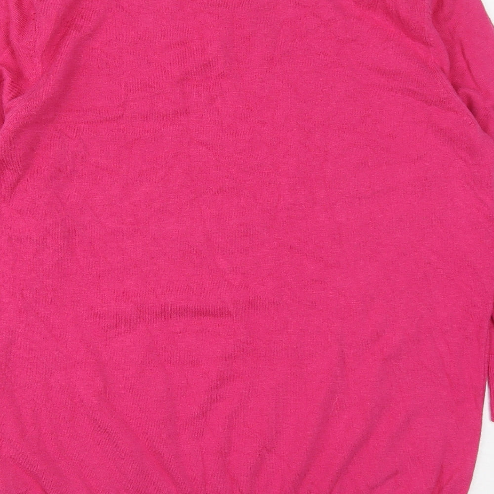 NEXT Womens Pink Cowl Neck  Cotton Pullover Jumper Size 14