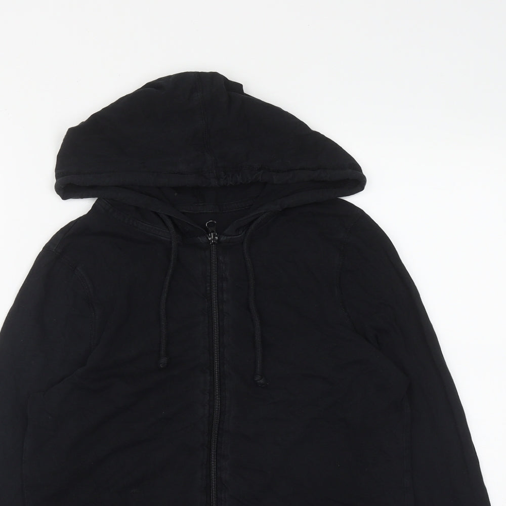 George Womens Black  Cotton Full Zip Hoodie Size 10  Zip