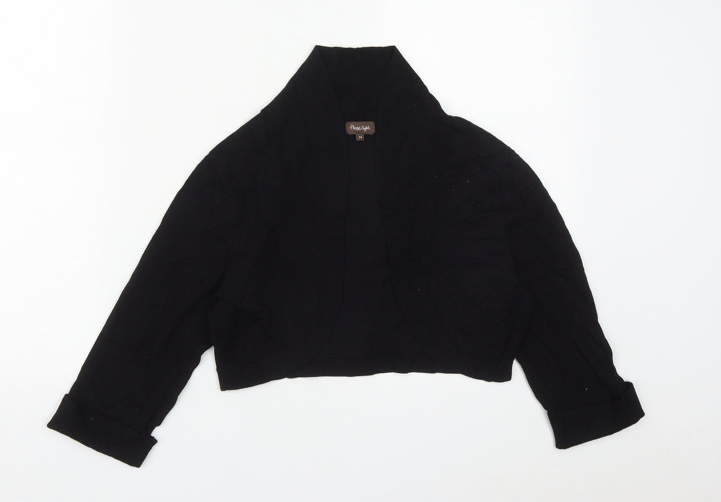 Phase Eight Womens Black V-Neck  Viscose Shrug Jumper Size 14