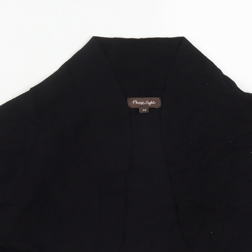 Phase Eight Womens Black V-Neck  Viscose Shrug Jumper Size 14
