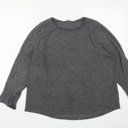 River Island Womens Grey Round Neck  Polyester Pullover Jumper Size 16