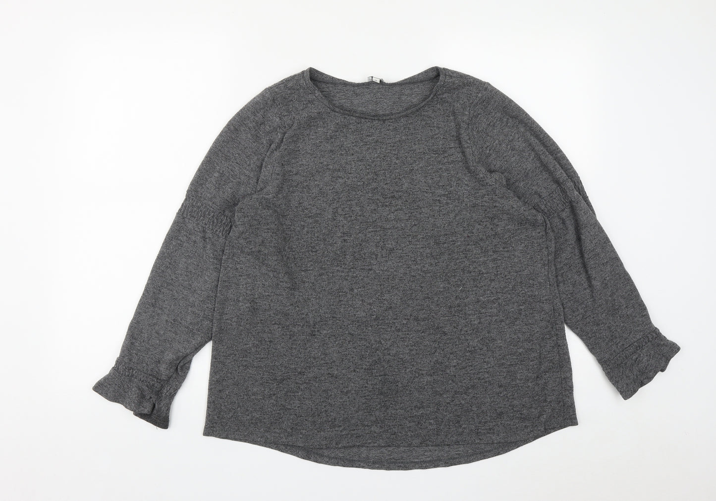 River Island Womens Grey Round Neck  Polyester Pullover Jumper Size 16