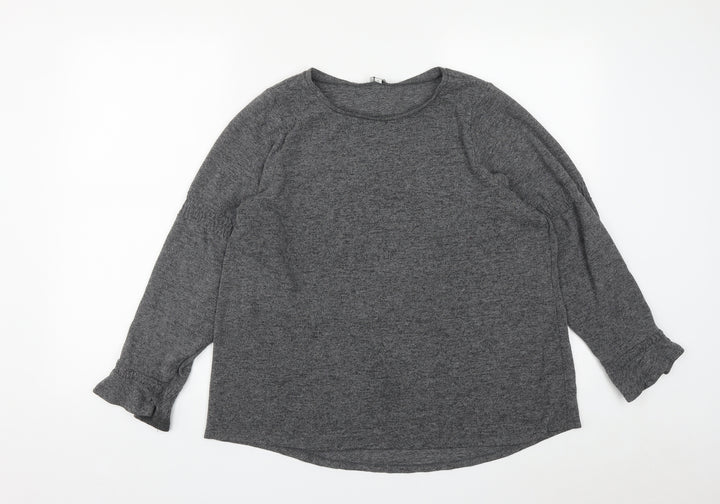 River Island Womens Grey Round Neck  Polyester Pullover Jumper Size 16