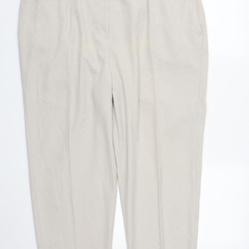 essence Womens Beige  Polyester Trousers  Size 22 L29 in Regular Zip