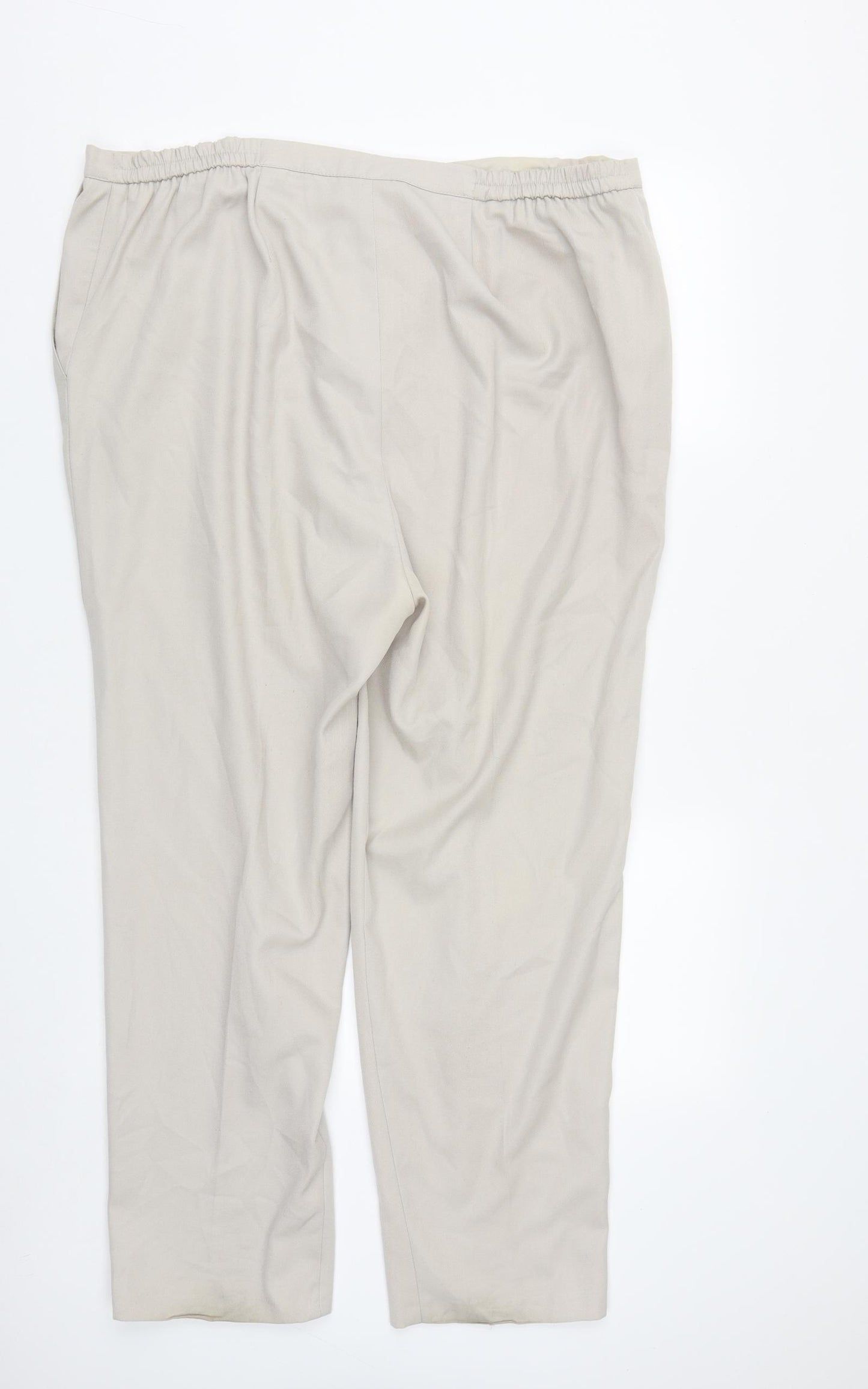 essence Womens Beige  Polyester Trousers  Size 22 L29 in Regular Zip