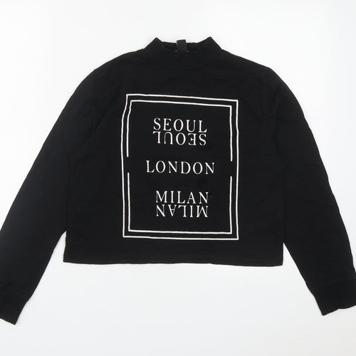 Atmosphere Womens Black  Cotton Pullover Sweatshirt Size 6   - London/Milan
