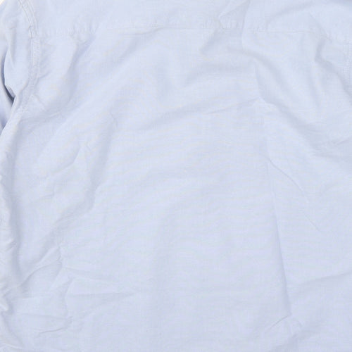 Dunnes Mens Blue  Cotton  Button-Up Size M Collared Button