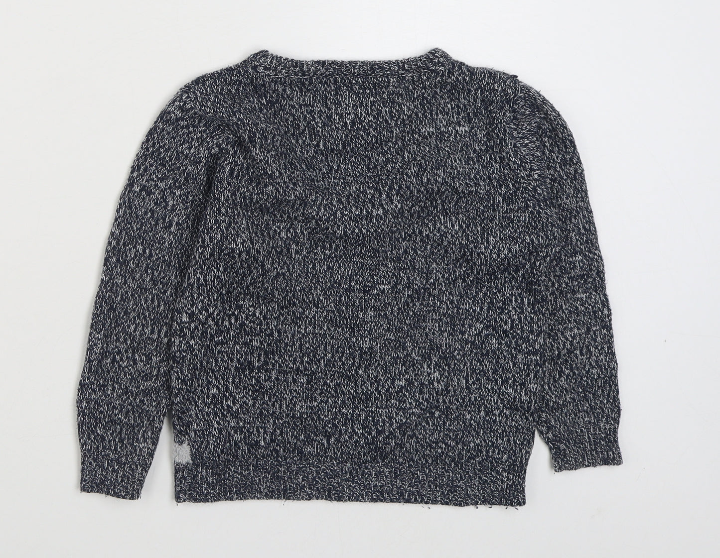 Rebel Boys Grey Round Neck  Acrylic Pullover Jumper Size 5-6 Years  Pullover - Christmas Jumper