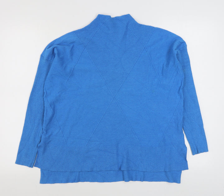 River Island Womens Blue Round Neck  Viscose Pullover Jumper Size S