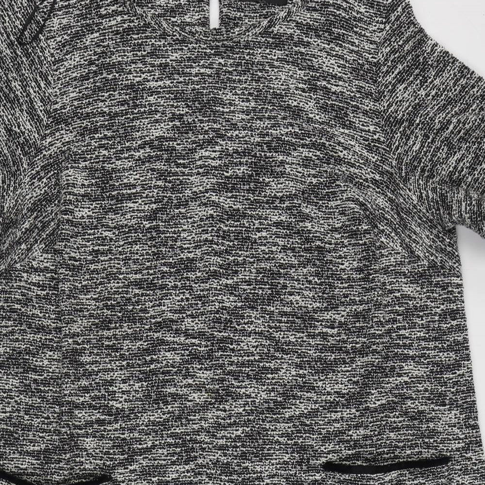 Evans Womens Grey  Polyester Jumper Dress  Size 22  Boat Neck Button