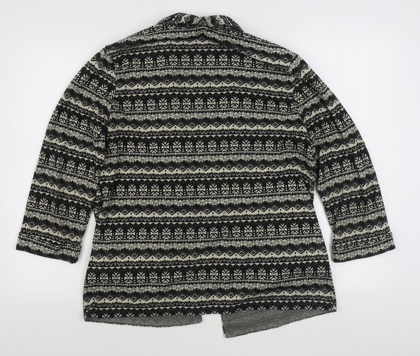 Primark Womens Brown V-Neck Geometric Polyester Cardigan Jumper Size 20