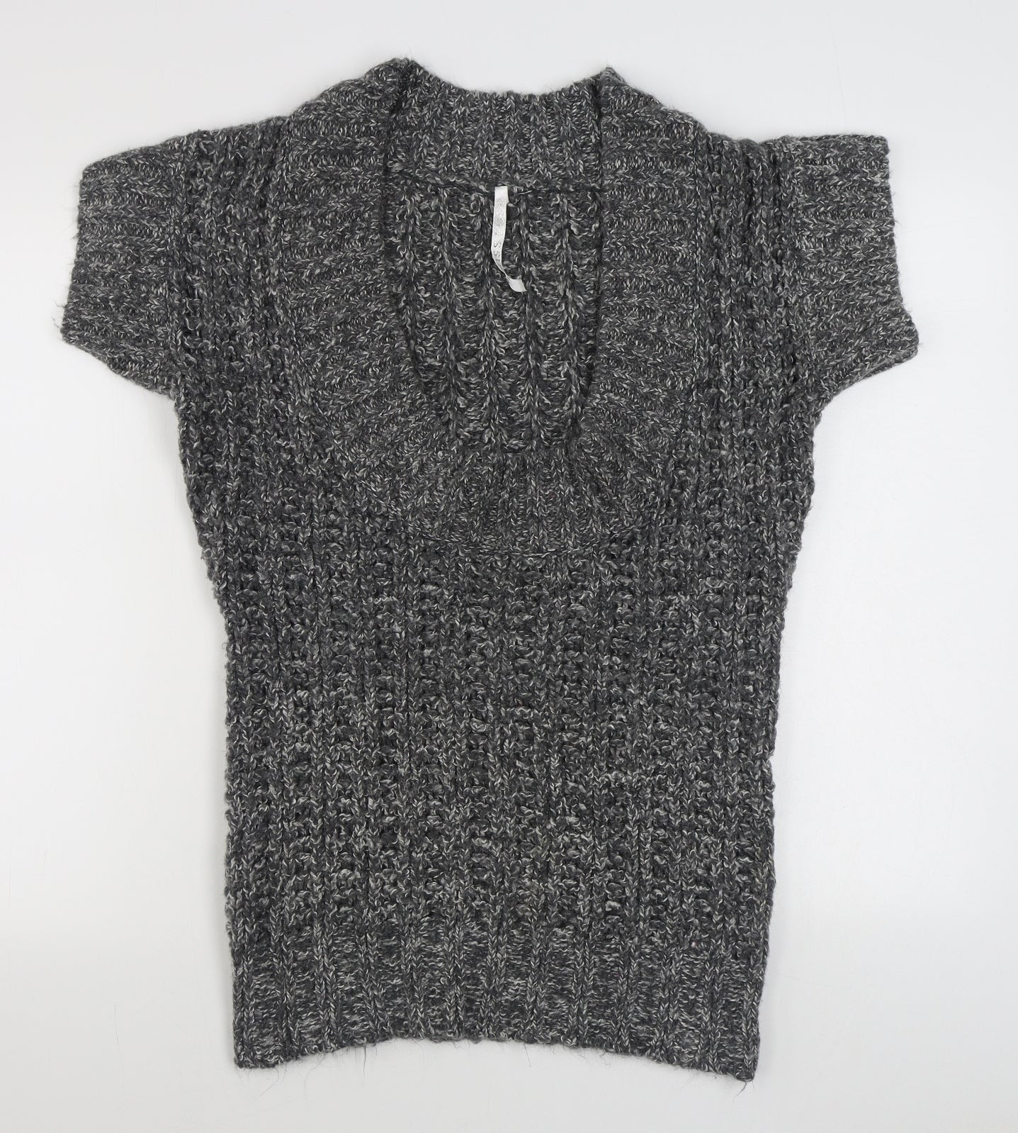 Miss Posh Womens Grey Scoop Neck  Acrylic Vest Jumper Size M