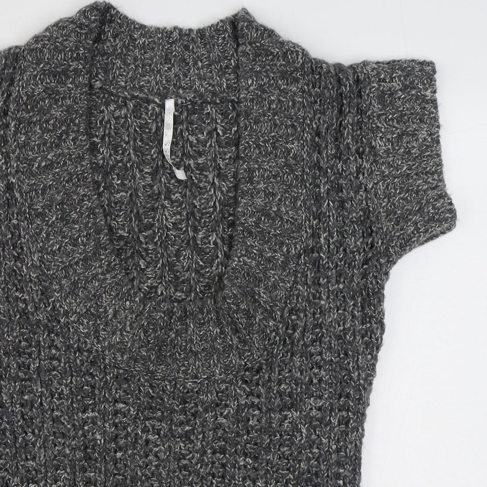 Miss Posh Womens Grey Scoop Neck  Acrylic Vest Jumper Size M