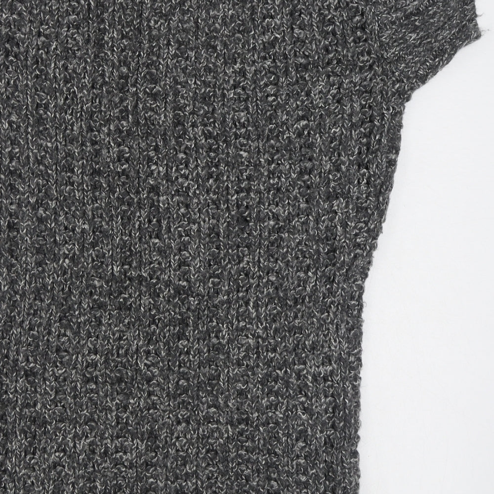 Miss Posh Womens Grey Scoop Neck  Acrylic Vest Jumper Size M