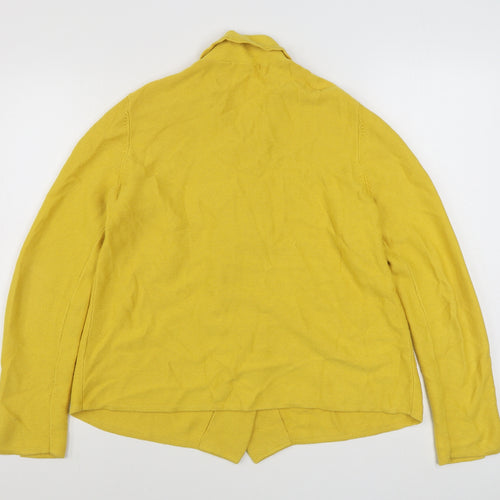 TU Womens Yellow Round Neck  Cotton Cardigan Jumper Size 12