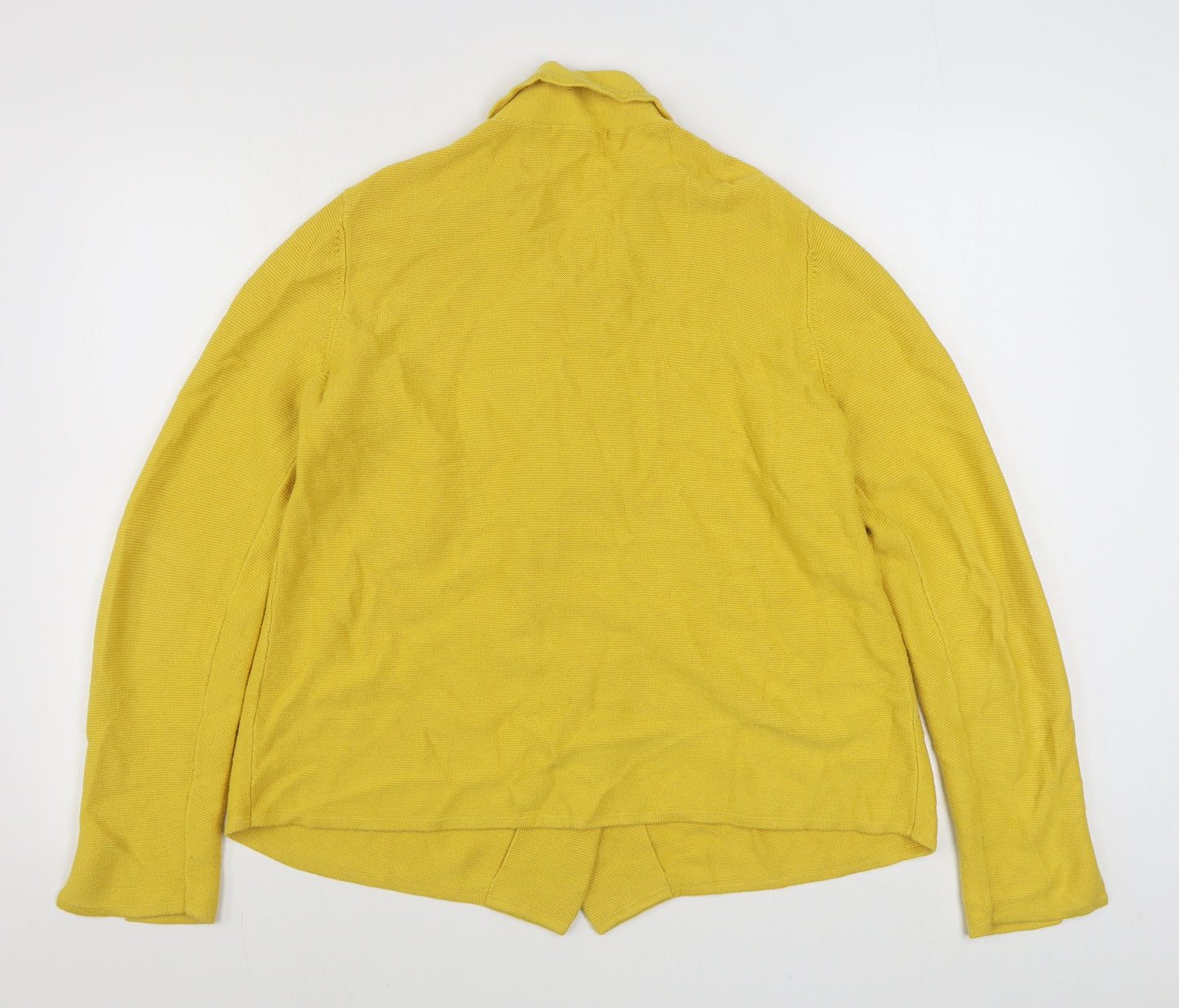 TU Womens Yellow Round Neck  Cotton Cardigan Jumper Size 12