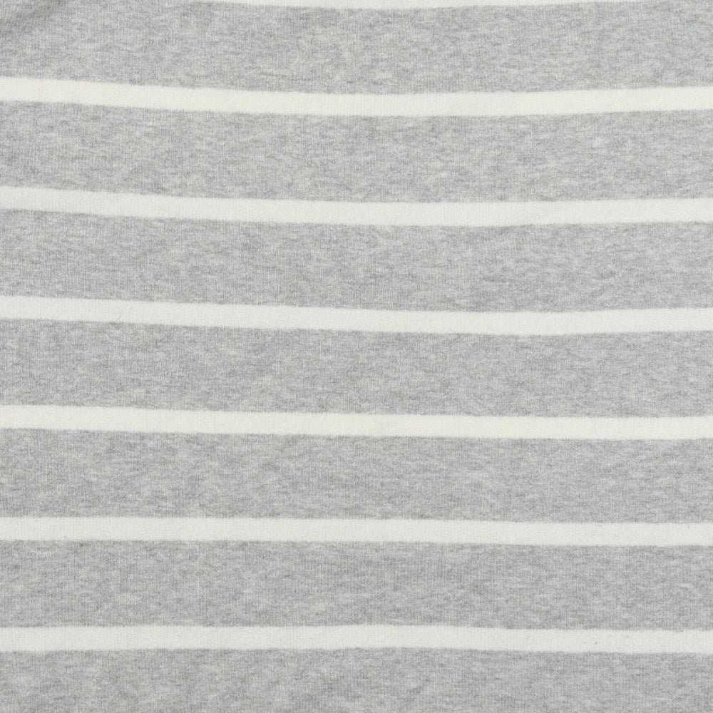 French Connection Womens Grey Boat Neck Striped Acrylic Pullover Jumper Size XS