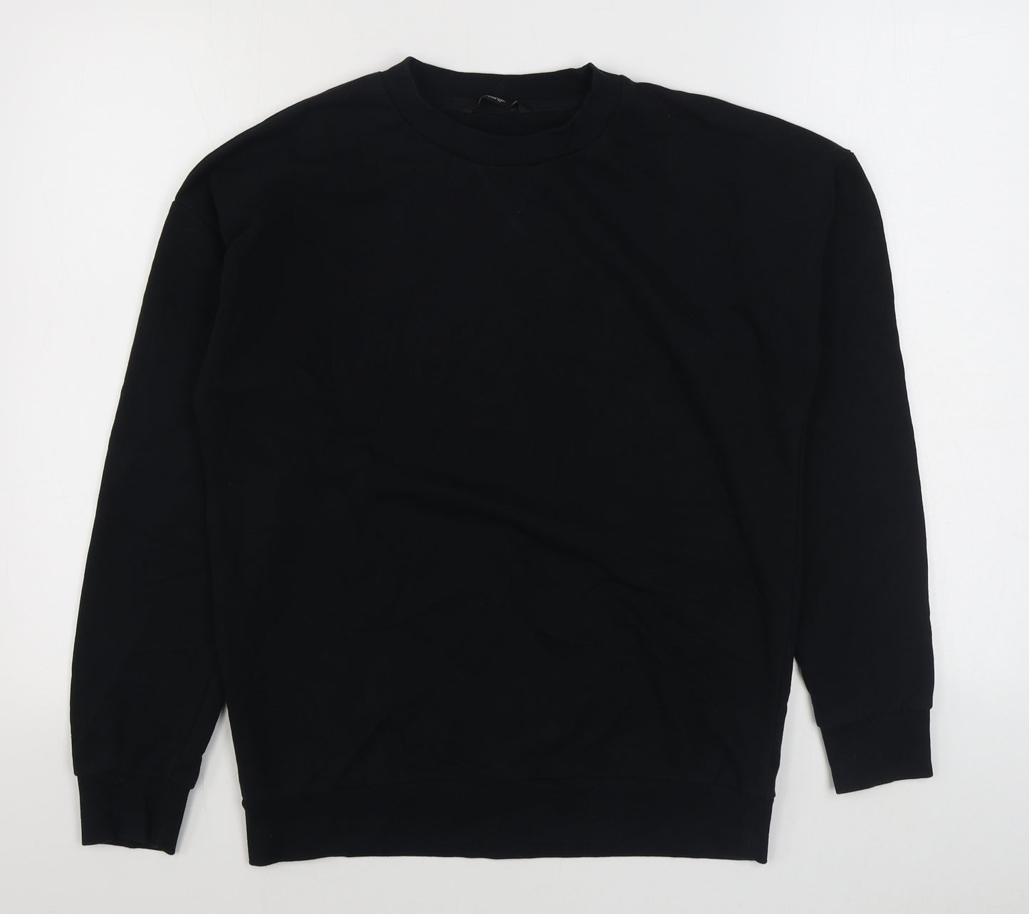 George Mens Black  Cotton Pullover Sweatshirt Size S