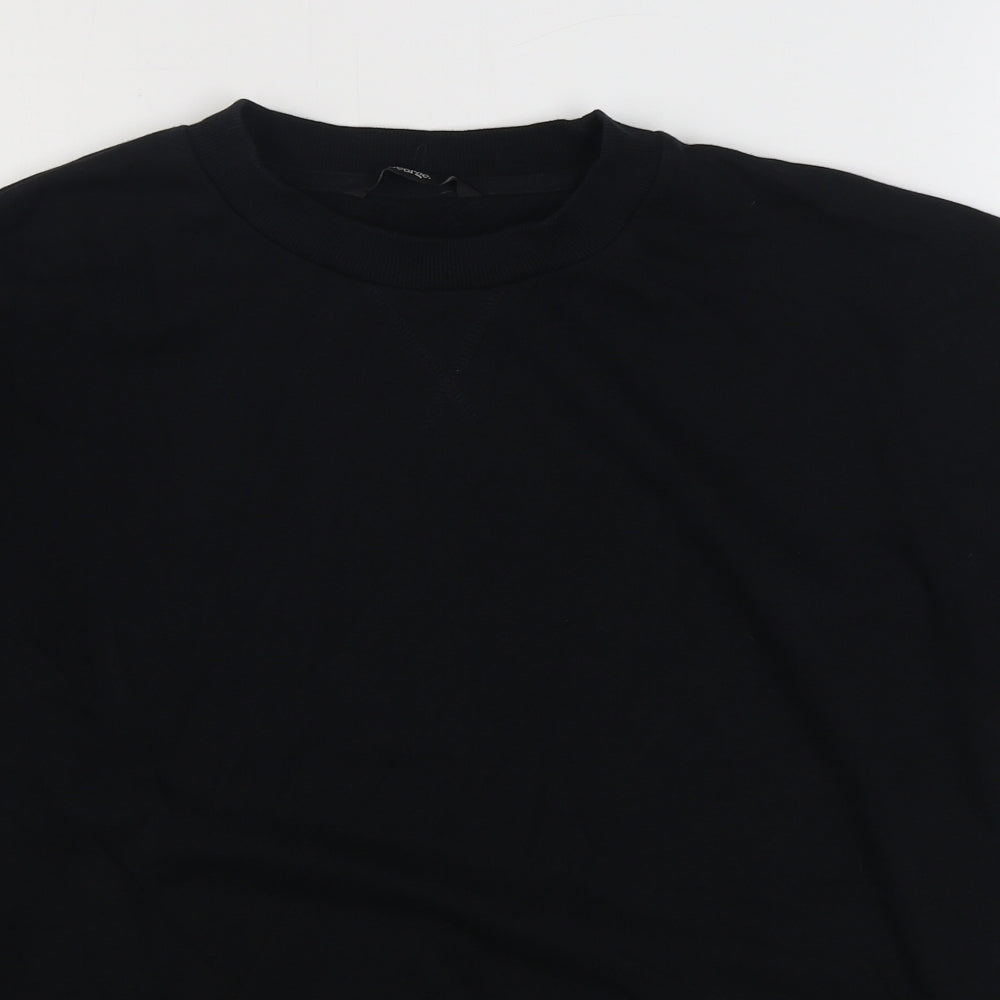 George Mens Black  Cotton Pullover Sweatshirt Size S