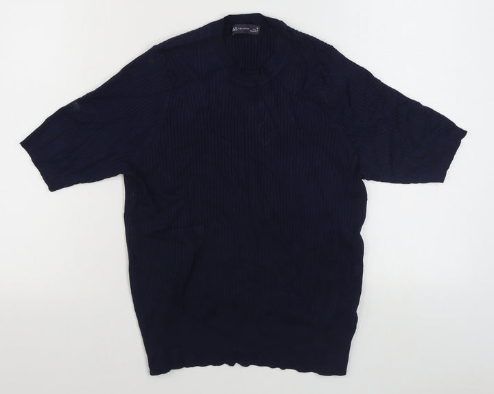 Marks and Spencer Womens Blue Round Neck  Viscose Pullover Jumper Size 18