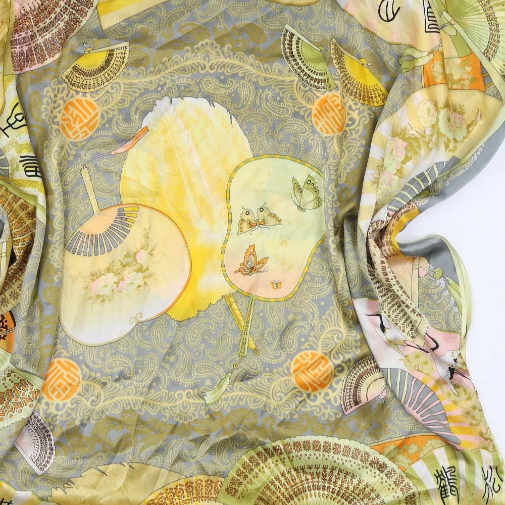 Golden Beauty Leaf Womens Multicoloured  Silk Kaftan  One Size  Round Neck Pullover