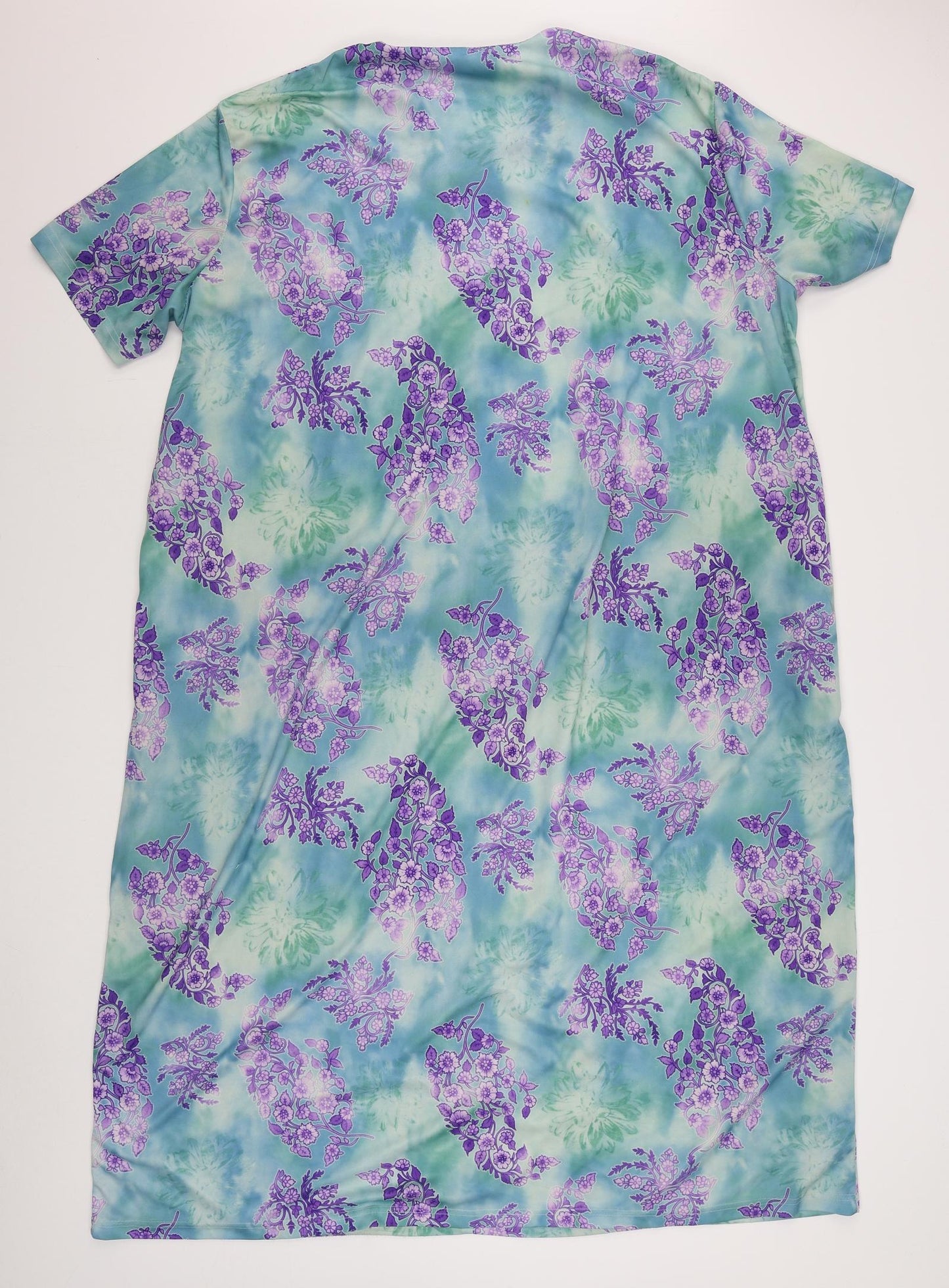 Preworn Womens Blue Floral Polyester Top Gown Size 26  Zip