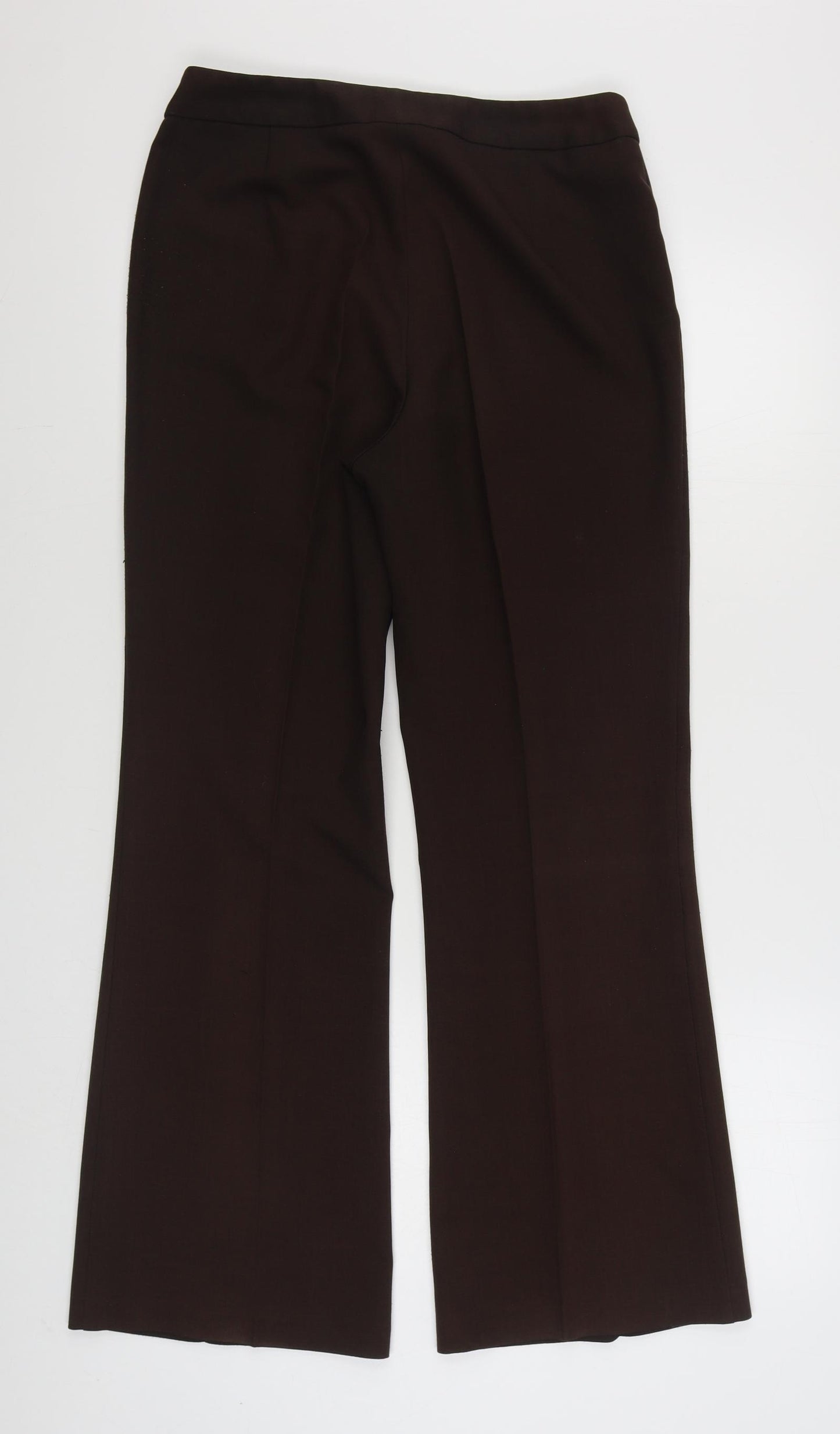 Marks and Spencer Womens Brown  Polyester Trousers  Size 10 L30 in Regular Zip