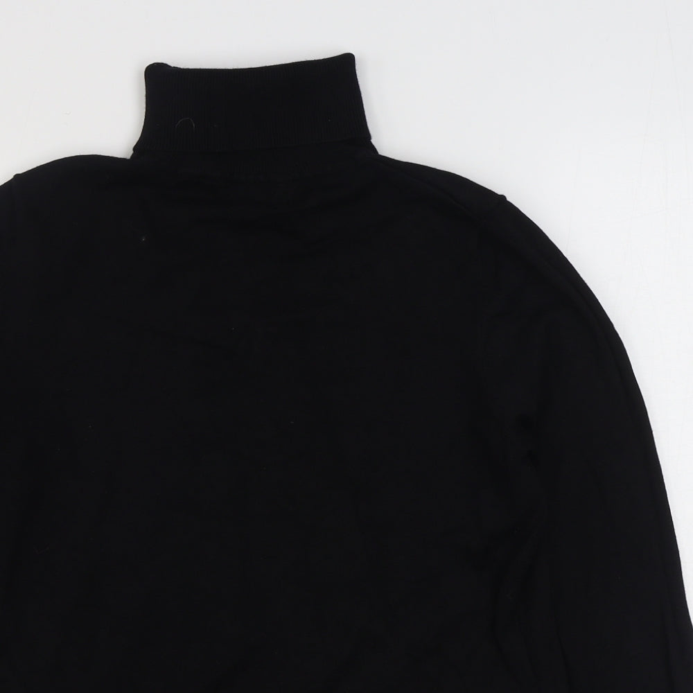 M&Co Womens Black Roll Neck  Viscose Pullover Jumper Size 14